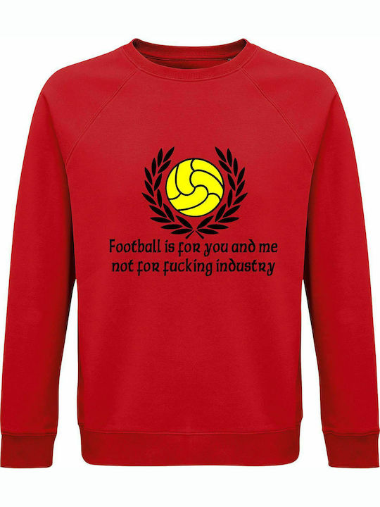 Sweatshirt Unisex, Bio "Gegen modernen Fottball", Rot