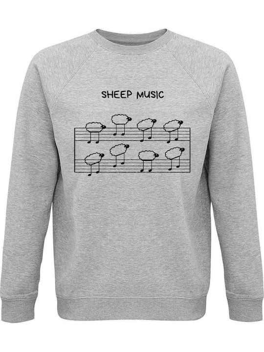 Sweatshirt Unisex, Organic "Sheep Music", Grey melange