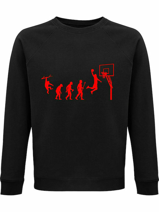 Sweatshirt Unisex, Organic "Basketball Evolution", Black