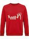 Sweatshirt Unisex, Organic "Basketball Evolution", Red