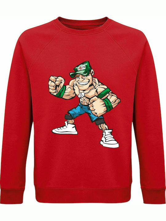 Sweatshirt Unisex, Organic " John Cena ", Red