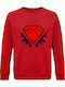 Sweatshirt Unisex, Organic " Diamond Guns ", Red