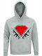 Hoodie Unisex, Organic " Diamond Guns ", Grey melange