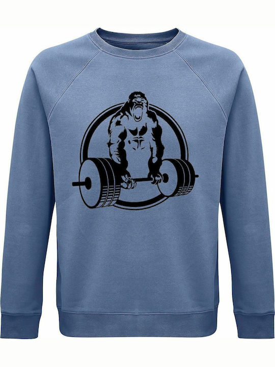 Sweatshirt Unisex, Organic " Beast Mode ", Blue