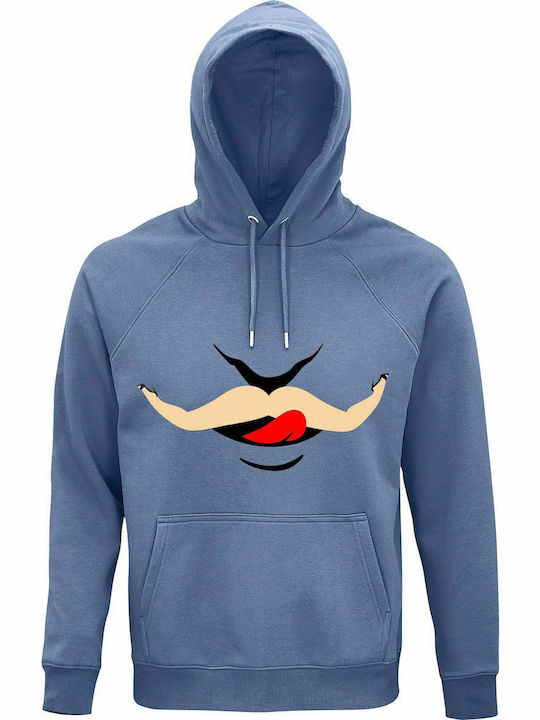 Unisex Kapuzenpulli, Bio " Kinky Lover ", Blau