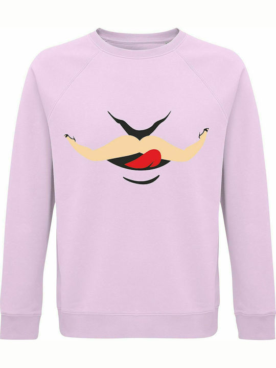 Sweatshirt Unisex, Organic " Kinky Lover ", Creame Pink