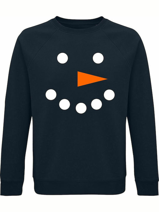 Sweatshirt Unisex, Bio " Snoawman ", French Navy