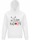 Hoodie Unisex, Organic " Team Rudolf, Christmas " White