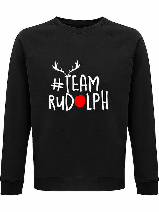 Sweatshirt Unisex, Bio " Team Rudolf, Weihnachten " Schwarz