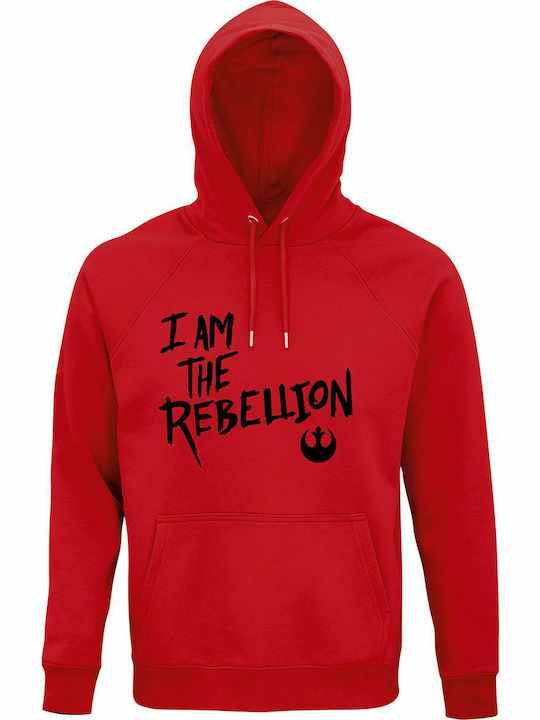 Hoodie Unisex, Organic " I am The Rebellion, Star Wars ", Red