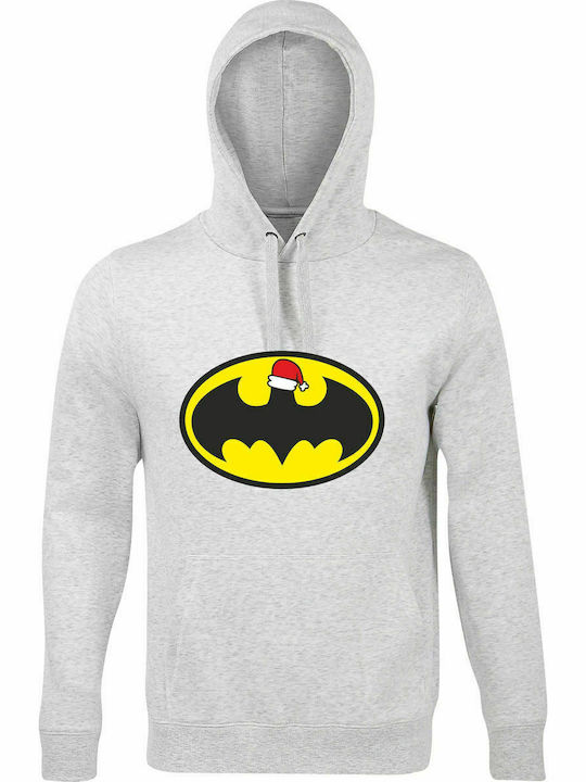 Hoodie Unisex, Organic " Batman loves Christmas ", Ash