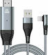 Joyroom HDMI 1.4 Braided Cable HDMI male - Lightning male / USB-A male 3m Gray