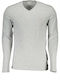 Guess Men's Long Sleeve Blouse with V-Neck Gray