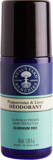 Neal's Yard Remedies Deodorant Natural Mentă și Lime 24h în Roll-On Fără Aluminiu 50ml