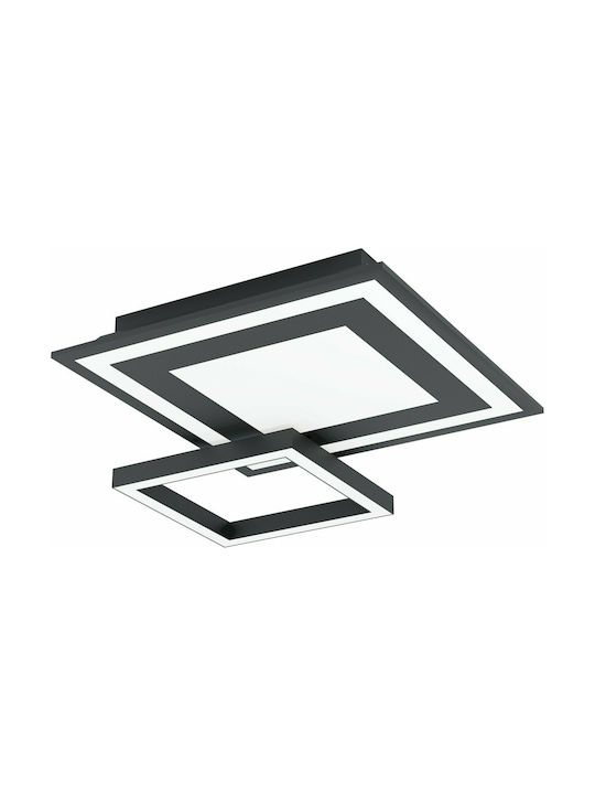 Eglo Savatarila-C Μοντέρνα Μεταλλική Πλαφονιέρα Οροφής με Ενσωματωμένο LED σε Μαύρο χρώμα 45cm