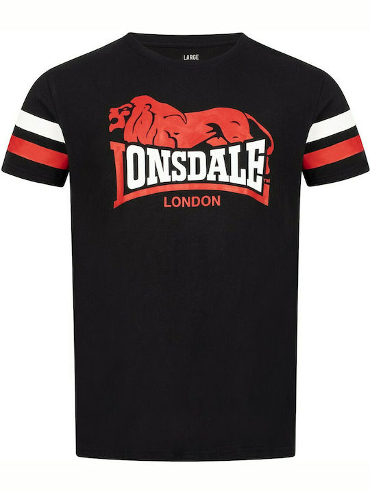 Lonsdale Kilmingston T-shirt Bărbătesc cu Mânecă Scurtă Negru