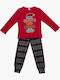 Minerva Set Top & Bottom Kids Winter Cotton Pyjamas Red