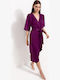 08.35097 Midi Dress for Marriage / Baptism Wrapped Purple