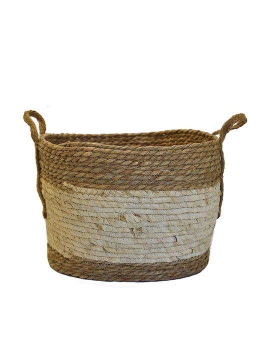 Wicker Decorative Basket Εκρού 38x30x27εκ. Atmosphera