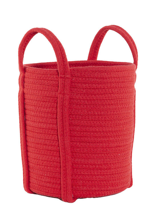 Nef-Nef Homeware Silo Διακοσμητικό Καλάθι Υφασμάτινο με Χερούλια Red 22x22x24εκ.