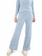 High Waist Sweatpants Flared Light Blue