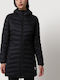 Aerons Women's Long Puffer Jacket for Winter with Hood Black NP0A4FS3-041