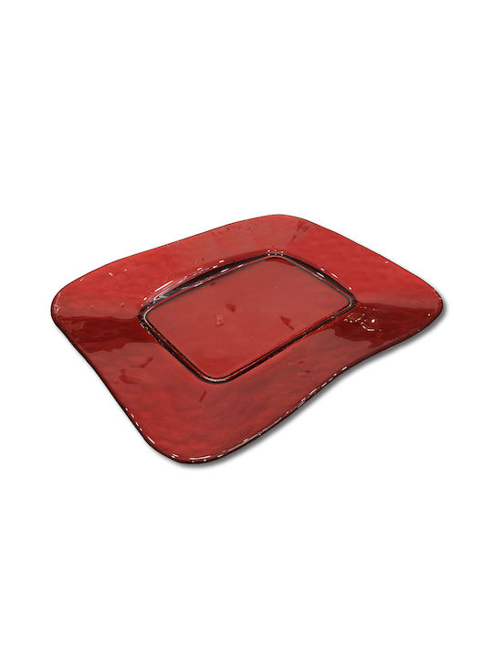 Red platter 21cm glass Sisley PLTE00104