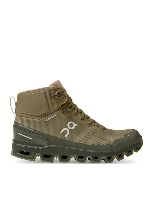 On Cloudrock Waterproof Women's Green Hiking Shoes