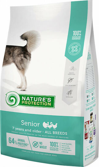Nature's Protection Senior All Breeds 4kg Dry Food for Senior Dogs with Poultry
