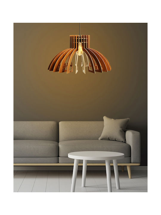 HomeMarkt Walnut Pendant Light Brown with Socke...