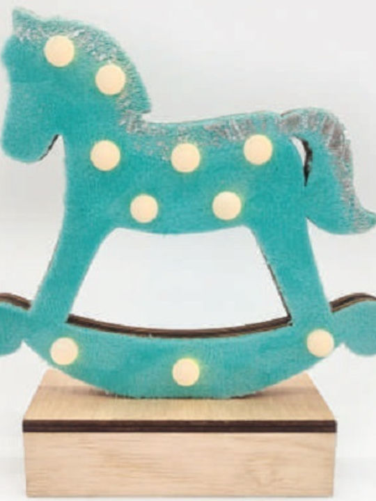 Aca Illuminated Christmas Wooden Figure Horse Height 17cm Wooden Grey Horse (Μiscellaneous Colors)