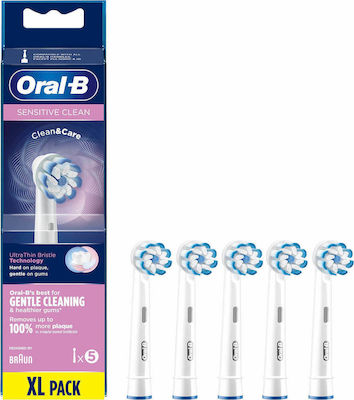 Oral-B Sensitive Clean Clean&Care XXL Pack Ανταλλακτικές Κεφαλές για Ηλεκτρική Οδοντόβουρτσα 5τμχ