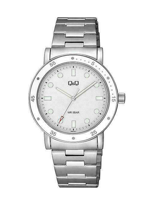 Q&Q Uhr mit Silber Metallarmband