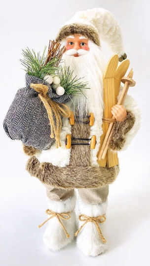 Dekorativer Weihnachtsmann Braun aus Stoff 45cm Saint Nicholas