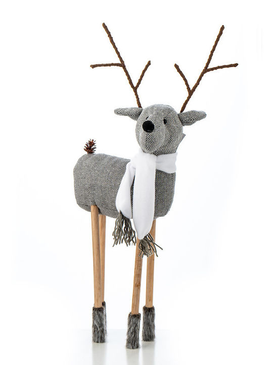 Aca Christmas Fabric Figure Deer Gray Height 45cm