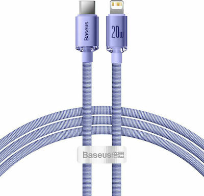 Baseus Crystal Shine Braided USB-C to Lightning Cable 20W Μωβ 1.2m (CAJY000205)