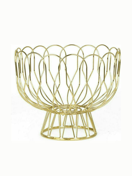 Present Time Wired Плодова кошница Метал Златист 25x25x22бр