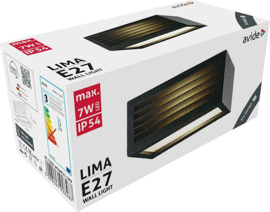 Avide AOLWE27-LIMA Wall-Mounted Outdoor Ceiling Light E27 IP54 50x26.5x24εκ.