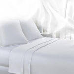 Ideato Σεντόνι Ξενοδοχείου με Λάστιχο Λευκό Διπλό 170x230 Βαμβακερό