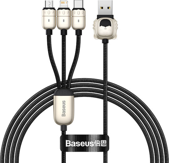 Baseus Tiger Braided USB to Lightning / micro USB / Type-C 1.2m 3.5A Cable (CASX010001)