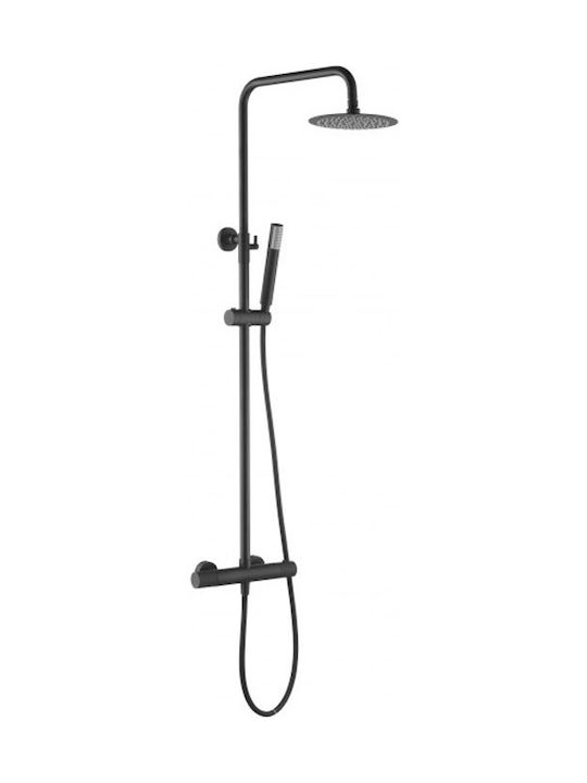 Imex Line Adjustable Shower Column with Mixer 95-132cm Black