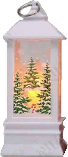 JK Home Decoration Christmas White Battery Lantern 13.5x5.5cm