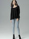 Lenitif L020 Women's Long Sleeve Sweater Black