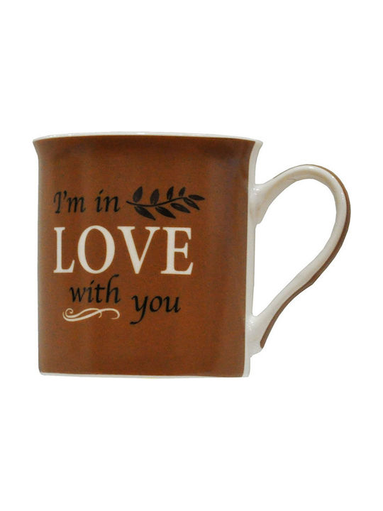 Ankor Love Becher aus Porzellan Braun 325ml