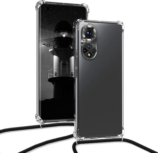 KWmobile Back Cover Silicone with Strap Transparent / Black (Huawei Nova 9 / Honor 50)