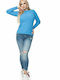 PeeKaBoo 70021 Women's Long Sleeve Sweater Blue 131608