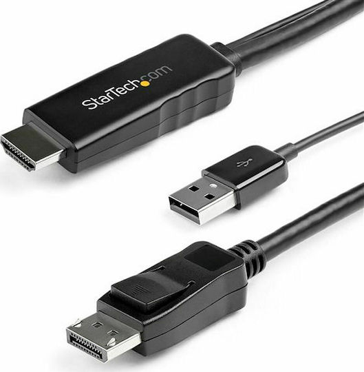 StarTech Cable DisplayPort male - HDMI male 3m Μαύρο (HD2DPMM3M)