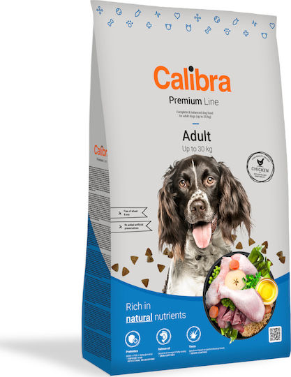 Calibra Premium Adult 12kg Dry Food Gluten-Free for Adult Dogs with Chicken