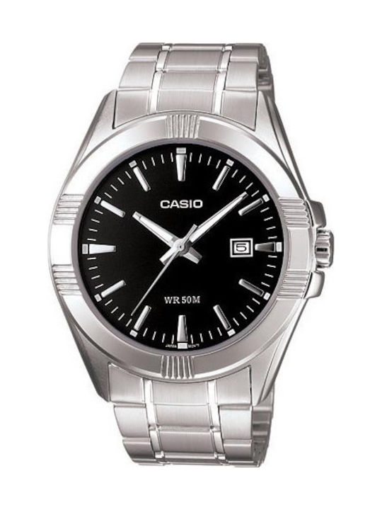 Casio Enticer Watch Battery with Silver Metal Bracelet
