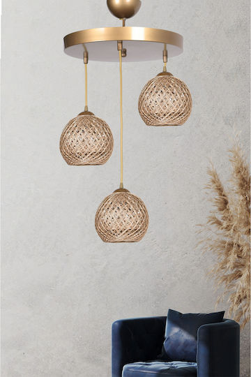 HomeMarkt Κρεμαστό Φωτιστικό Μπεζ 32x32x80εκ.
